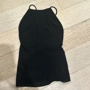 Open back tank top black LF 0